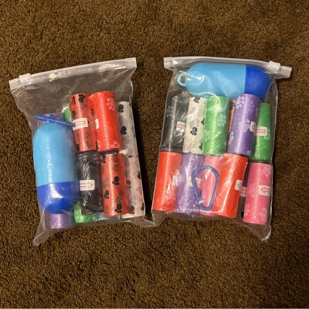 2 Dog Waste Bag Dispensers with 24 packs of Bags